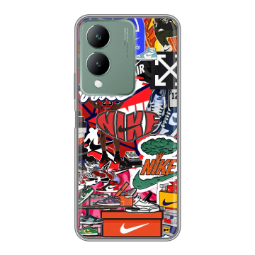 Силиконовый чехол на Vivo Y17s с принтом Найк Nike яркий Силиконовый чехол на Vivo Y17s с принтом Найк Nike яркий