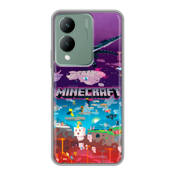 Силиконовый чехол на Vivo Y17s с принтом Майнкрафт Minecraft Силиконовый чехол на Vivo Y17s с принтом Майнкрафт Minecraft