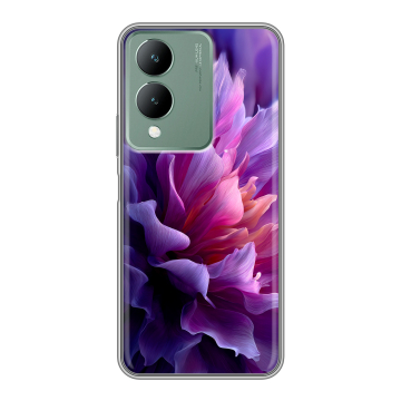Силиконовый чехол на Vivo Y17s с принтом женский цветы Силиконовый чехол на Vivo Y17s с принтом женский цветы