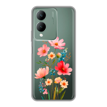 Силиконовый чехол на Vivo Y17s с принтом Цветы