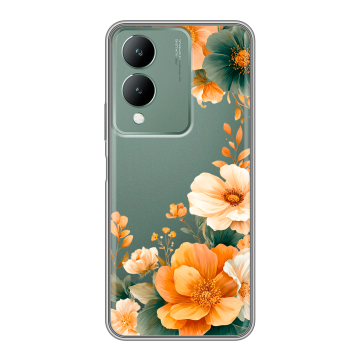Силиконовый чехол на Vivo Y17s с принтом Цветы принт