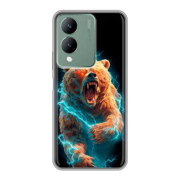 Силиконовый чехол на Vivo Y17s с принтом Медведь