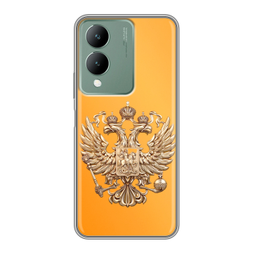 Силиконовый чехол на Vivo Y17s с принтом Герб Флаг России