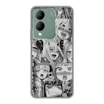 Силиконовый чехол на Vivo Y17s с принтом Ahegao Ахегао Аниме