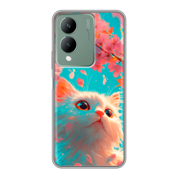 Силиконовый чехол на Vivo Y17s с принтом Красивый кот