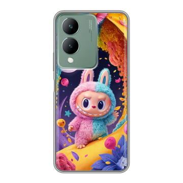 Силиконовый чехол на Vivo Y17s с принтом Labubu Лабубу Силиконовый чехол на Vivo Y17s с принтом Labubu Лабубу
