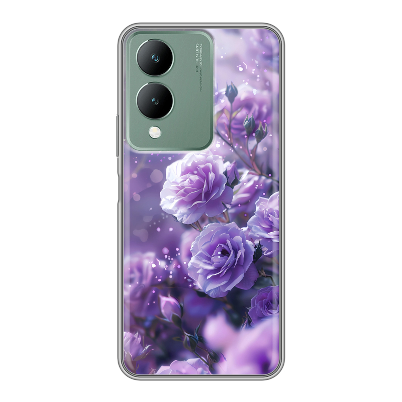 Силиконовый чехол на Vivo Y17s с принтом Розы цветы Силиконовый чехол на Vivo Y17s с принтом Розы цветы