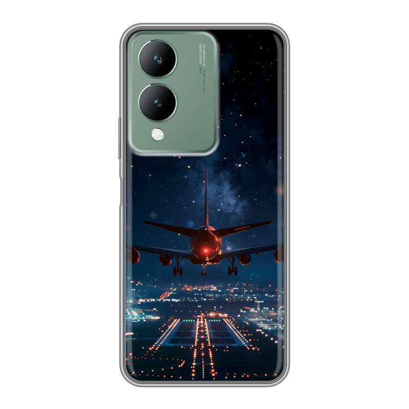 Силиконовый противоударный чехол на Vivo Y17s с принтом самолет Силиконовый противоударный чехол на Vivo Y17s с принтом самолет