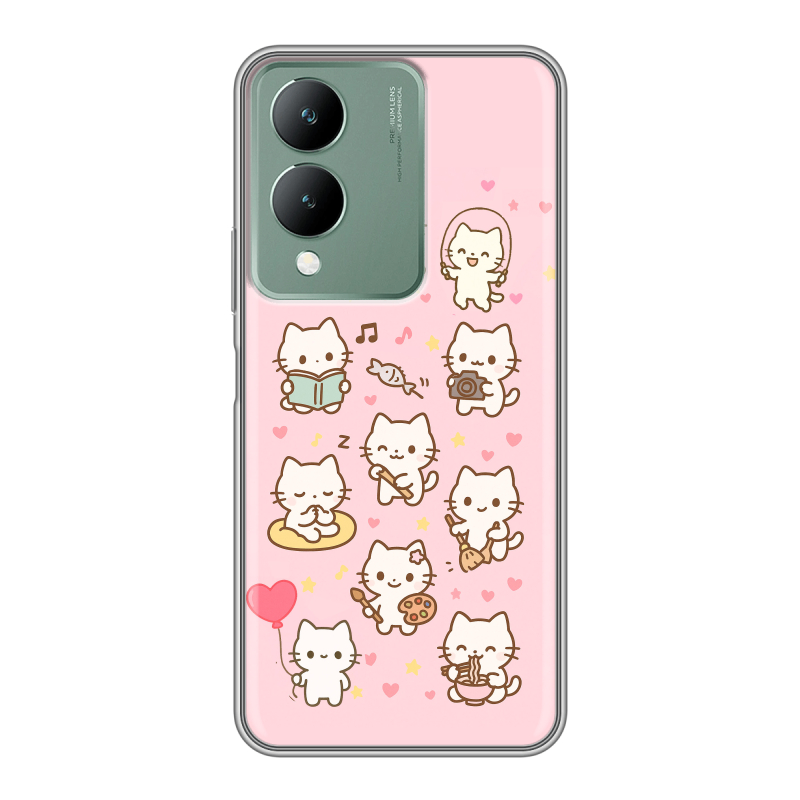 Силиконовый противоударный чехол на Vivo Y17s с принтом Hello Kitty Хелоу Кити Силиконовый противоударный чехол на Vivo Y17s с принтом Hello Kitty Хелоу Кити