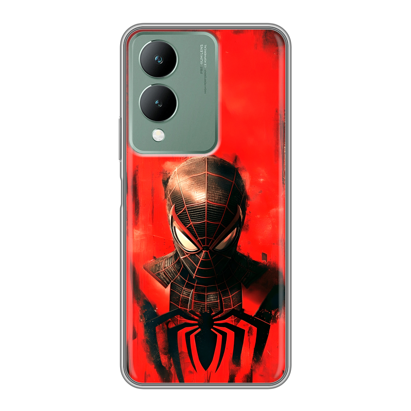 Силиконовый противоударный чехол на Vivo Y17s с принтом человек паук spiderman Силиконовый противоударный чехол на Vivo Y17s с принтом человек паук spiderman