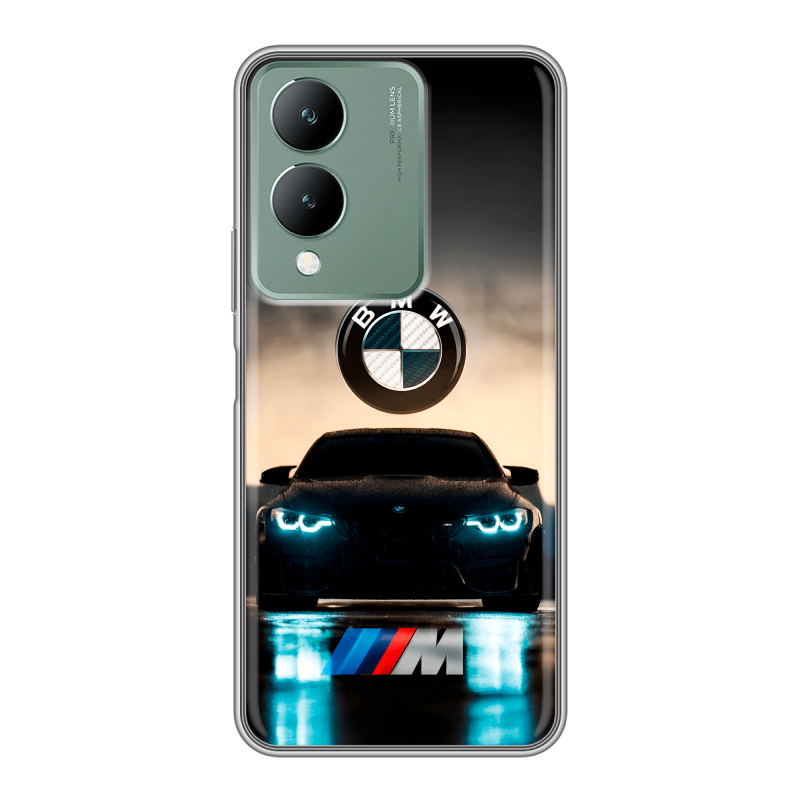 Силиконовый противоударный чехол на Vivo Y17s с принтом БМВ BMW Силиконовый противоударный чехол на Vivo Y17s с принтом БМВ BMW