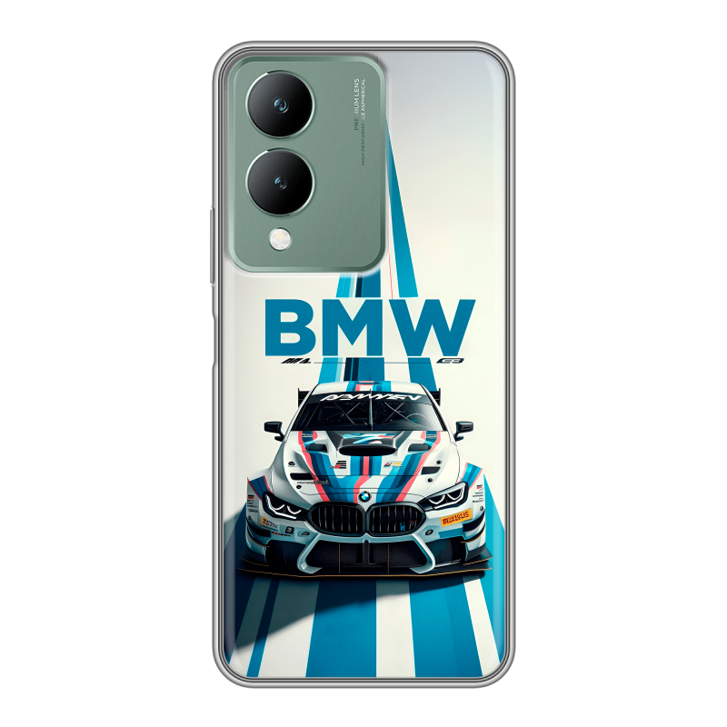 Силиконовый чехол на Vivo Y17s с принтом БМВ BMW Силиконовый чехол на Vivo Y17s с принтом БМВ BMW