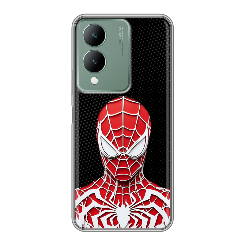 Силиконовый противоударный чехол на Vivo Y17s с принтом человек паук spiderman Силиконовый противоударный чехол на Vivo Y17s с принтом человек паук spiderman