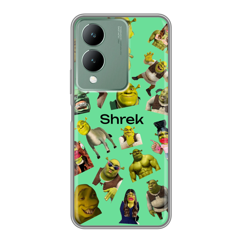 Силиконовый противоударный чехол на Vivo Y17s с принтом Шрек Shrek Силиконовый противоударный чехол на Vivo Y17s с принтом Шрек Shrek