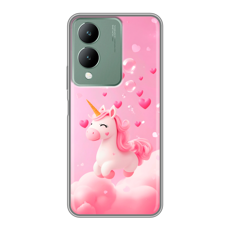 Силиконовый чехол на Vivo Y17s с принтом Единорог Силиконовый чехол на Vivo Y17s с принтом Единорог
