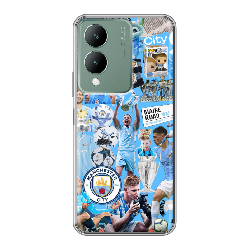 Силиконовый чехол на Vivo Y17s с принтом Man City Манчестер Сити Силиконовый чехол на Vivo Y17s с принтом Man City Манчестер Сити