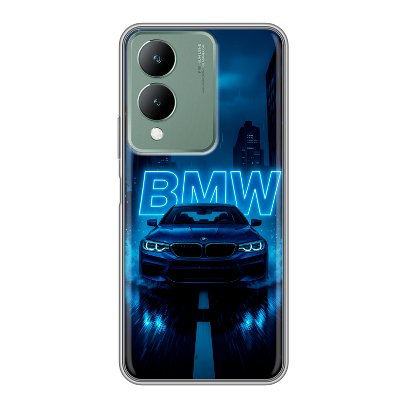 Силиконовый чехол на Vivo Y17s с принтом BMW БМВ Силиконовый чехол на Vivo Y17s с принтом BMW БМВ