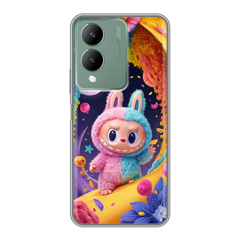 Силиконовый чехол на Vivo Y17s с принтом Labubu Лабубу Силиконовый чехол на Vivo Y17s с принтом Labubu Лабубу