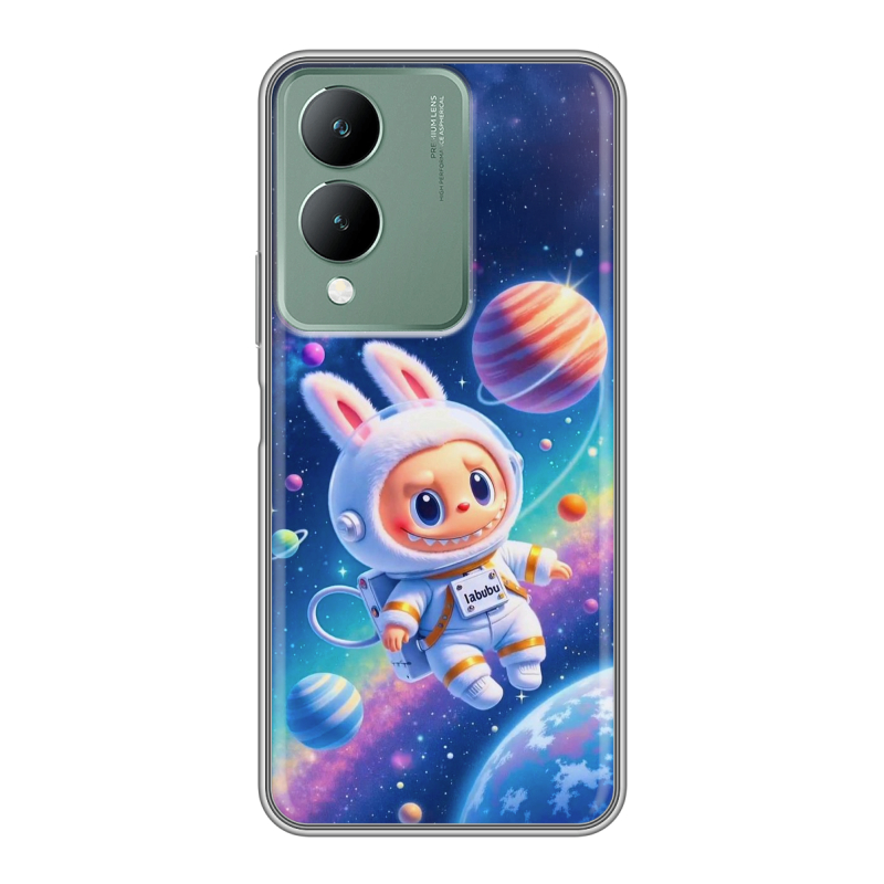 Силиконовый противоударный чехол на Vivo Y17s с принтом Labubu Лабубу Силиконовый противоударный чехол на Vivo Y17s с принтом Labubu Лабубу