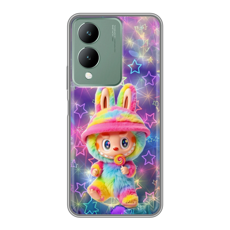 Силиконовый чехол на Vivo Y17s с принтом Labubu Лабубу Силиконовый чехол на Vivo Y17s с принтом Labubu Лабубу