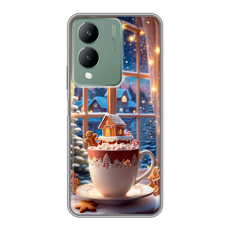Силиконовый противоударный чехол на Vivo Y17s с принтом Новый год Силиконовый противоударный чехол на Vivo Y17s с принтом Новый год