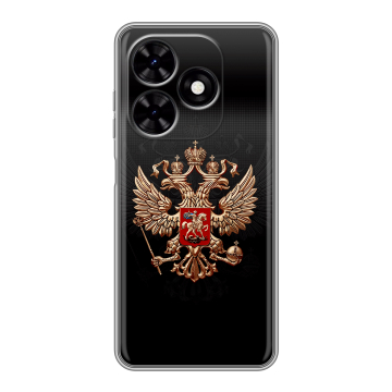 Силиконовый чехол на Tecno Spark Go 2024 с принтом Герб России Силиконовый чехол на Tecno Spark Go 2024 с принтом Герб России