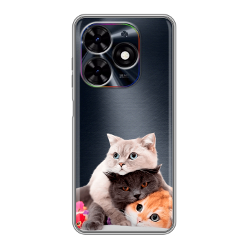 Силиконовый чехол на Tecno Spark Go 2024 с принтом Кошки Силиконовый чехол на Tecno Spark Go 2024 с принтом Кошки