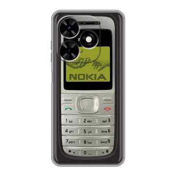 Силиконовый чехол на Tecno Spark Go 2024 с принтом Ретро Нокия