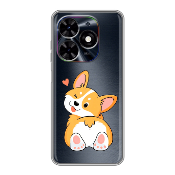Силиконовый чехол на Tecno Spark Go 2024 с принтом Корги