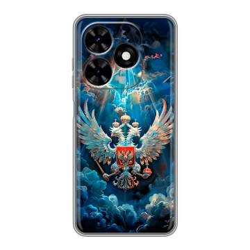 Силиконовый чехол на Tecno Spark Go 2024 с принтом Герб флаг России