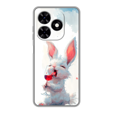 Силиконовый чехол на Tecno Spark Go 2024 с принтом кролик зайчик