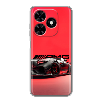 Силиконовый чехол на Tecno Spark Go 2024 с принтом Мерседес Mercedes AMG
