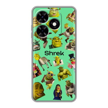Силиконовый чехол на Tecno Spark Go 2024 с принтом Шрек Shrek