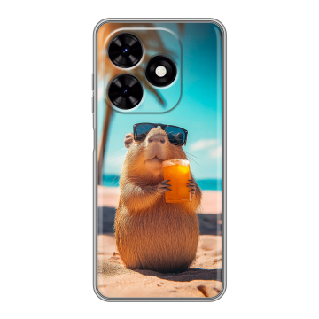 Силиконовый чехол на Tecno Spark Go 2024 с принтом Капибара