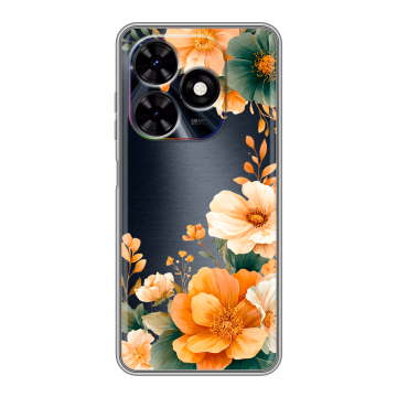 Силиконовый чехол на Tecno Spark Go 2024 с принтом Цветы принт