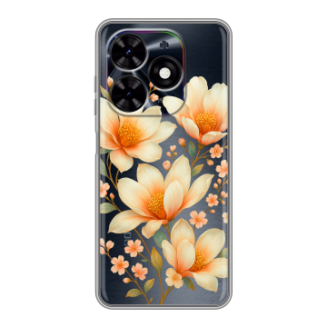 Силиконовый чехол на Tecno Spark Go 2024 с принтом Цветы
