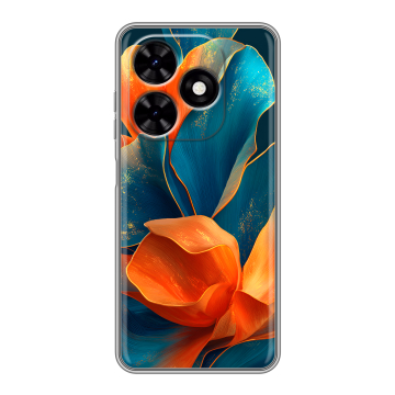 Силиконовый чехол на Tecno Spark Go 2024 с принтом Цветы