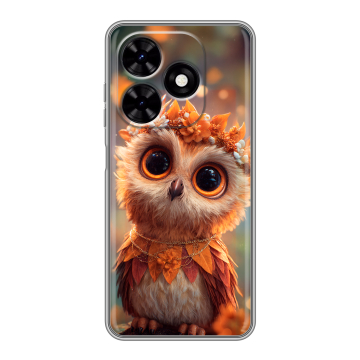 Силиконовый чехол на Tecno Spark Go 2024 с принтом Милая сова