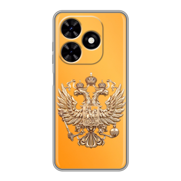 Силиконовый чехол на Tecno Spark Go 2024 с принтом Герб Флаг России
