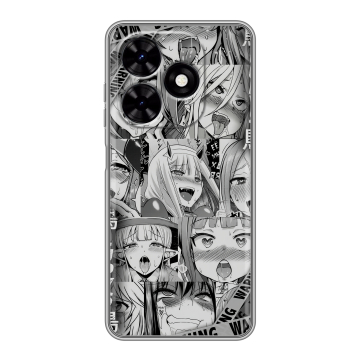 Силиконовый чехол на Tecno Spark Go 2024 с принтом Ahegao Ахегао Аниме