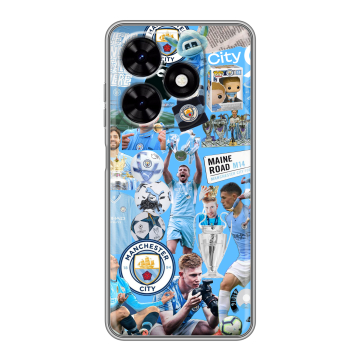 Силиконовый чехол на Tecno Spark Go 2024 с принтом Man City Манчестер Сити