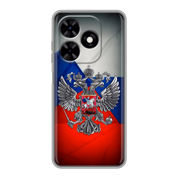 Силиконовый чехол на Tecno Spark Go 2024 с принтом Флаг России