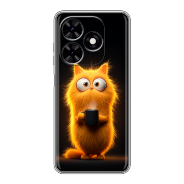 Силиконовый чехол на Tecno Spark Go 2024 с принтом Смешной кот Силиконовый чехол на Tecno Spark Go 2024 с принтом Смешной кот