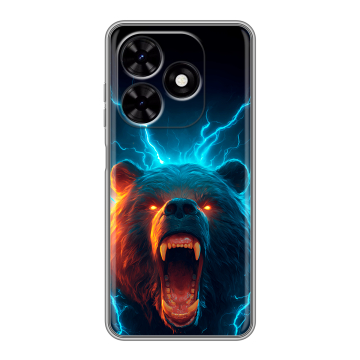 Силиконовый чехол на Tecno Spark Go 2024 с принтом Медведь