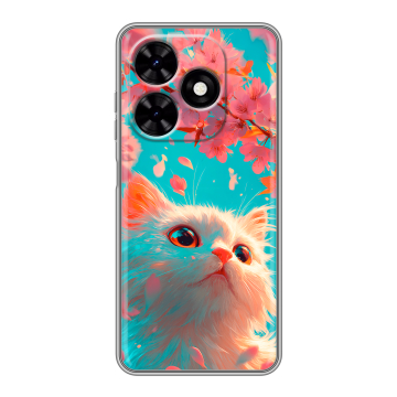 Силиконовый чехол на Tecno Spark Go 2024 с принтом Красивый кот
