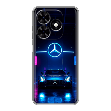 Силиконовый чехол на Tecno Spark Go 2024 с принтом Mercedes Мерседес