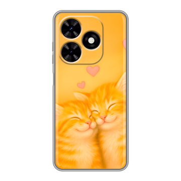 Силиконовый чехол на Tecno Spark Go 2024 с принтом Милые котята