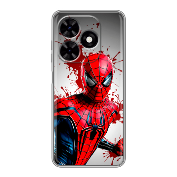 Силиконовый чехол на Tecno Spark Go 2024 с принтом Spiderman Человек паук