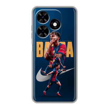 Силиконовый чехол на Tecno Spark Go 2024 с принтом Барселона Barca Yamal 