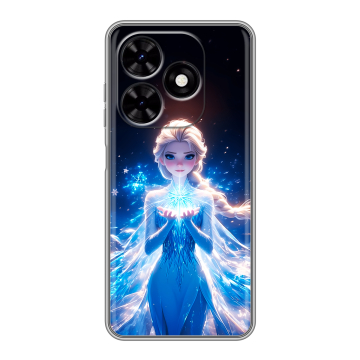 Силиконовый чехол на Tecno Spark Go 2024 с принтом Холодное сердце Frozen